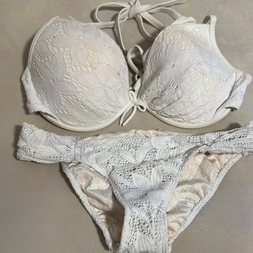Victoria's Secret White Lace Bikini Set